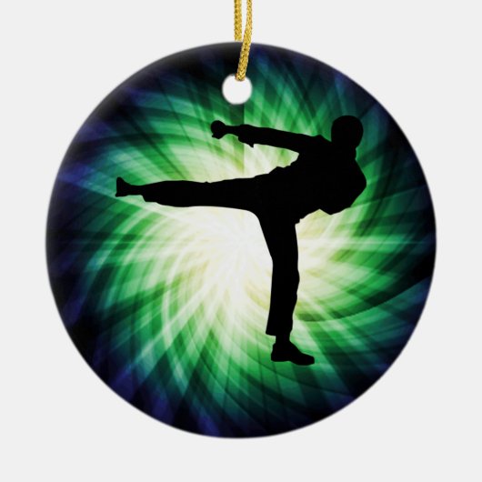 Cool Karate Kick Keramik Ornament (Vorne)