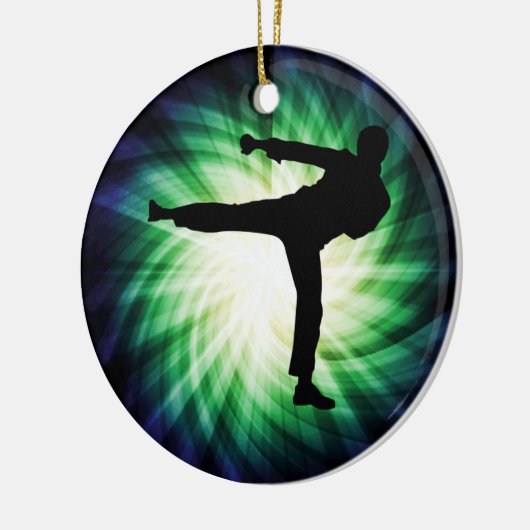 Cool Karate Kick Keramik Ornament (Links)