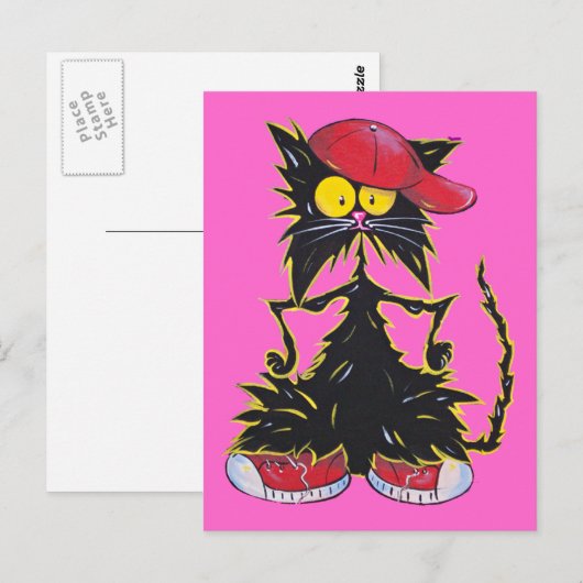 Cool Kat Hip Hop Postkarte (Vorne/Hinten)
