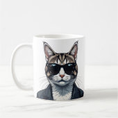 Cool: Katze mit Schatten Kaffeetasse (Links)