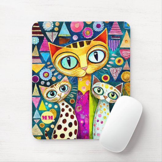 Cool Katzen Abstrakt Mousepad (Mit Mouse)