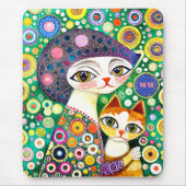 Cool Katzen Abstrakt Mousepad (Vorne)