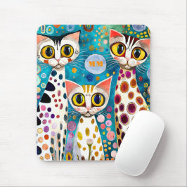 Cool Katzen Abstrakt Mousepad