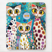 Cool Katzen Abstrakt Mousepad (Vorne)