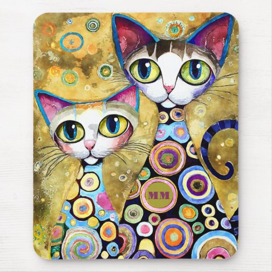 Cool Katzen Abstrakt Mousepad (Vorne)