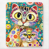 Cool Katzen Abstrakt Mousepad (Vorne)