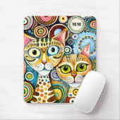 Cool Katzen Abstrakt Mousepad (Mit Mouse)