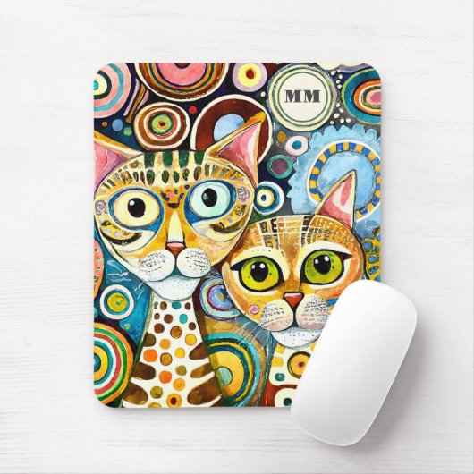 Cool Katzen Abstrakt Mousepad (Mit Mouse)