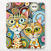 Cool Katzen Abstrakt Mousepad (Vorne)
