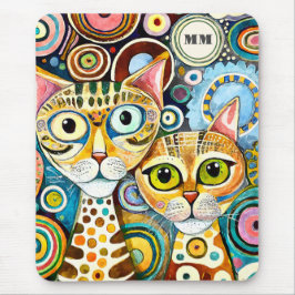 Cool Katzen Abstrakt Mousepad