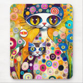 Cool Katzen Abstrakt Mousepad (Vorne)
