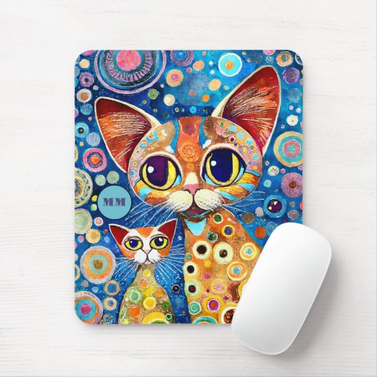 Cool Katzen Abstrakt Mousepad (Mit Mouse)