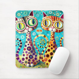 Cool Katzen Abstrakt Mousepad