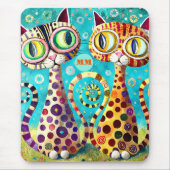 Cool Katzen Abstrakt Mousepad (Vorne)