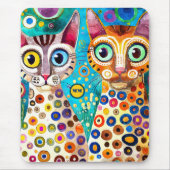 Cool Katzen Abstrakt Mousepad (Vorne)