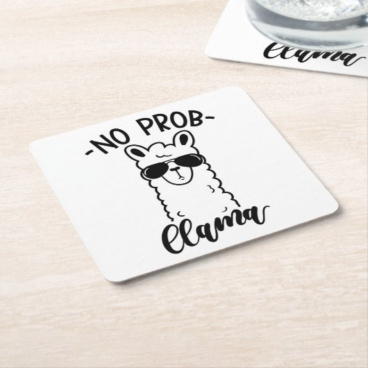 Cool kein Prob Lama Rechteckiger Pappuntersetzer (angewinkelt)