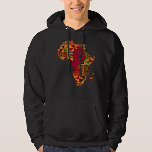 Cool Kente Cloud Art Men Afrika Karte Hoodie (Vorderseite)