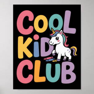 Cool Kid Club Einhorn Ck Zur Schule Buntstift Kind Poster
