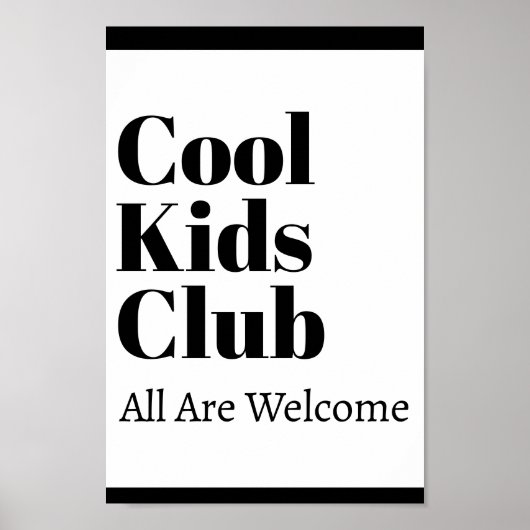 Cool Kids Club Einfach Stilvolle moderne Schulausb Poster (Vorne)