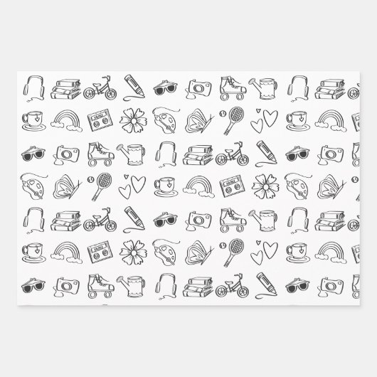 Cool Kids Colour Book Birthday Party Paper Geschenkpapier Set (Vorderseite)