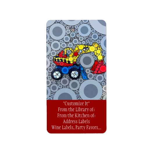 Cool Kids Construction Truck Bagger Digger Adressaufkleber (Vorne)