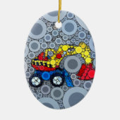 Cool Kids Construction Truck Bagger Digger Keramikornament (Vorne)