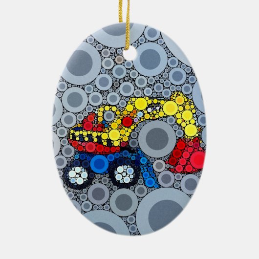 Cool Kids Construction Truck Bagger Digger Keramikornament (Hinten)