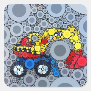 Cool Kids Construction Truck Bagger Digger Quadratischer Aufkleber