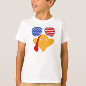 Cool Kids Erntedank Türkei konfrontiert US-Flagge T-Shirt (Vorderseite)