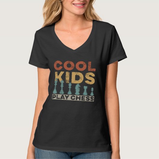 Cool Kids playing Chess Player T-Shirt (Vorderseite)