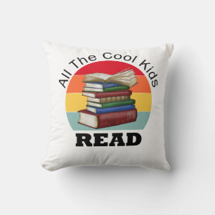 Cool Kids Read Book Reader Funny Bookworm Kissen