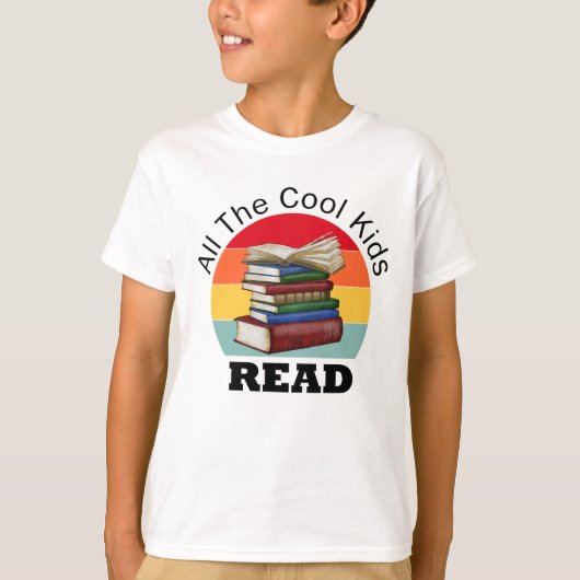 Cool Kids Read Book Reader Funny Bookworm T-Shirt (Vorderseite)