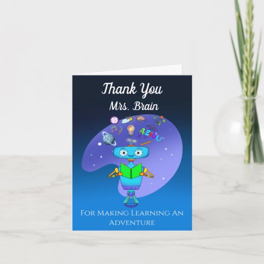 Cool Kids Robot Learning from Reading Vielen Dank Dankeskarte (Vorderseite)