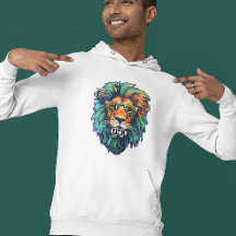 Cool King – Colorful Lion with Shades Design