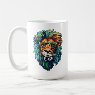Cool King – Farbiger Löwe mit Sonnenbrille DesignM Kaffeetasse