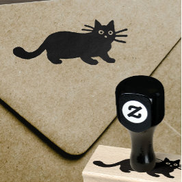 Cool Kitty Cat | Black Cat Rubber Briefmarke Gummistempel