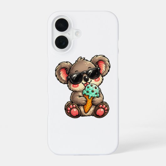 Cool Koala Eiscreme iPhone 16 Hülle (Rückseite)