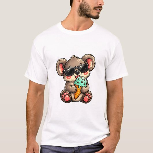 Cool Koala Eiscreme T-Shirt (Vorderseite)