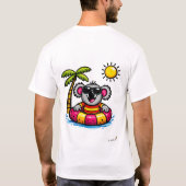 Cool Koala Pool Party Cartoon T-Shirt (Rückseite)
