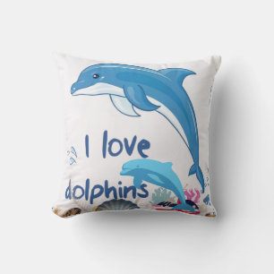 Cool l Love Delphine Quotes Dolphin Liebhaber Kissen