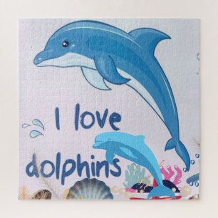 Cool l Love Delphine Quotes Dolphin Liebhaber Puzzle