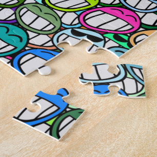COOL LÄCHELNDE GESICHTER GRUPPE PUZZLE