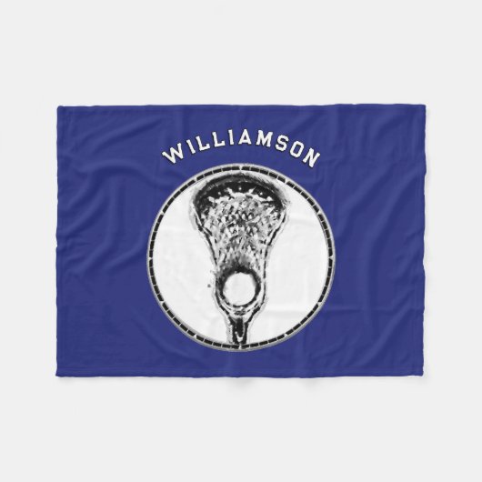 Cool Lacrosse Team Blue Fleecedecke (Vorderseite (Horizontal))