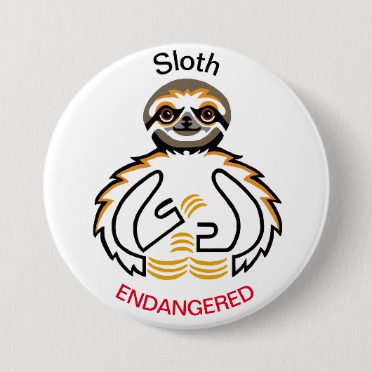 Cool - LANGSAM - gefährdete Tiergrafik - Wildtiere Button (Vorderseite)