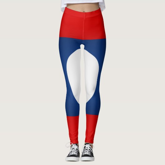 Cool Laos Flag Fashion Leggings (Vorderseite)