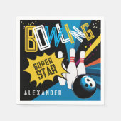 Cool lassen Sie uns das farbenfrohe Bowling Star-P Serviette (Vorderseite)