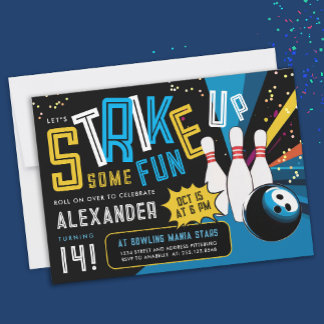 Cool, lassen wir das farbenfrohe Bowling Sport Par Einladung