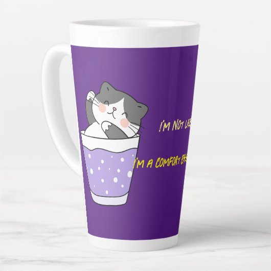 Cool Lazy Cat Latte Tasse (Linke Ecke)