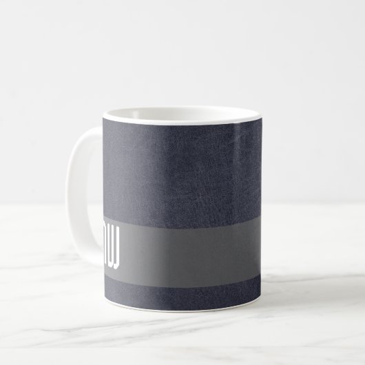 Cool Leather Metal Stripe Bold Monogram Kaffeetasse (Vorderseite Links)