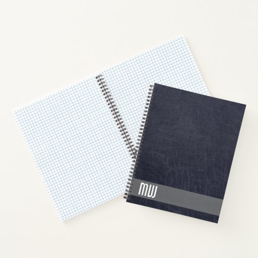 Cool Leather Metal Stripe Bold Monogram Notizblock (Innenseite)